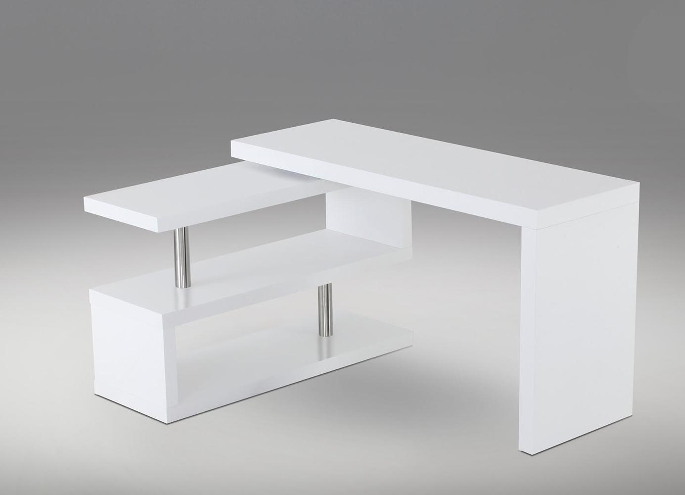 

    
Home Office Writing Desk Glossy White & Steel Modern J&M A33
