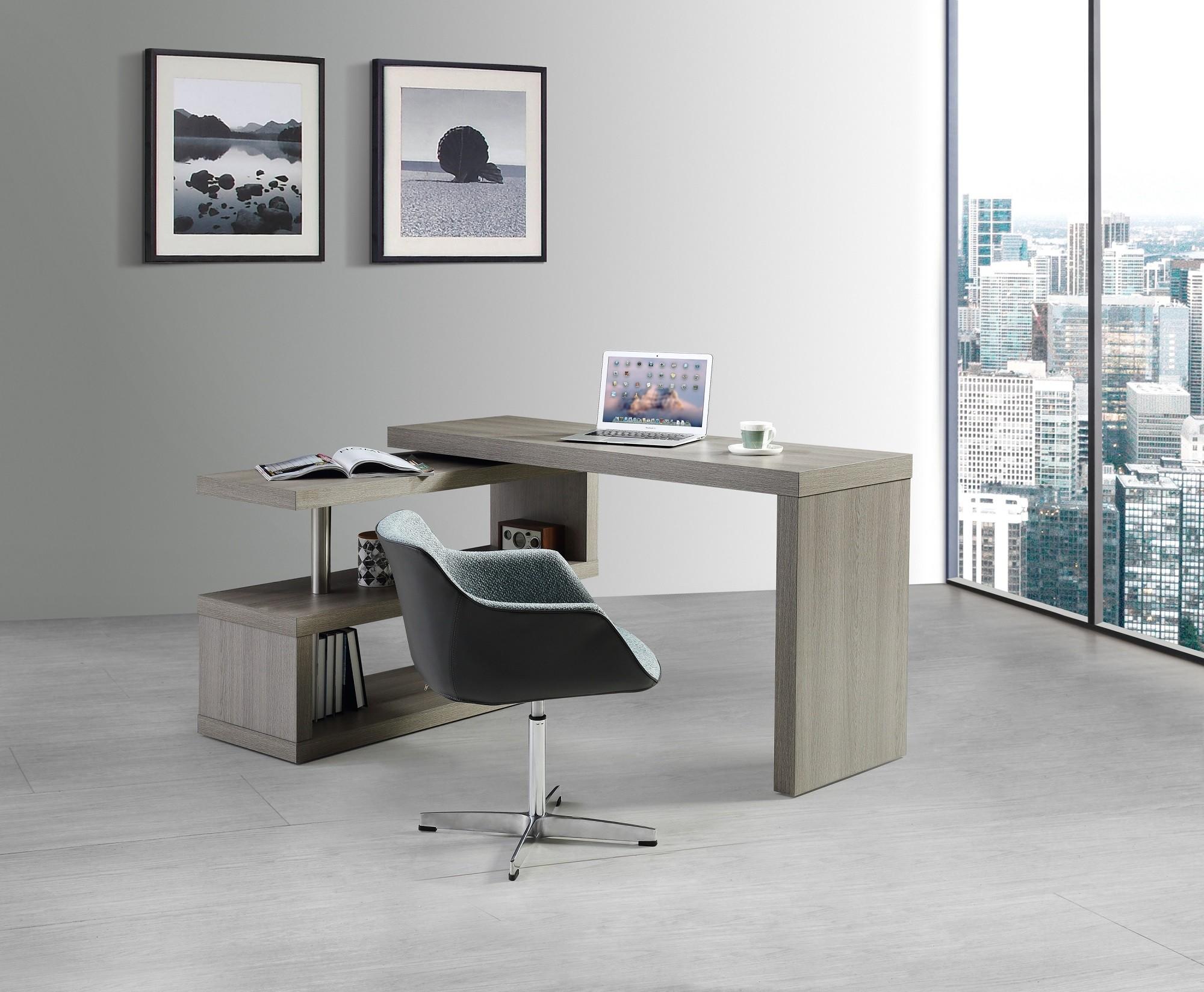 

    
Home Office Writing Desk Matte Grey & Steel Modern J&M A33

