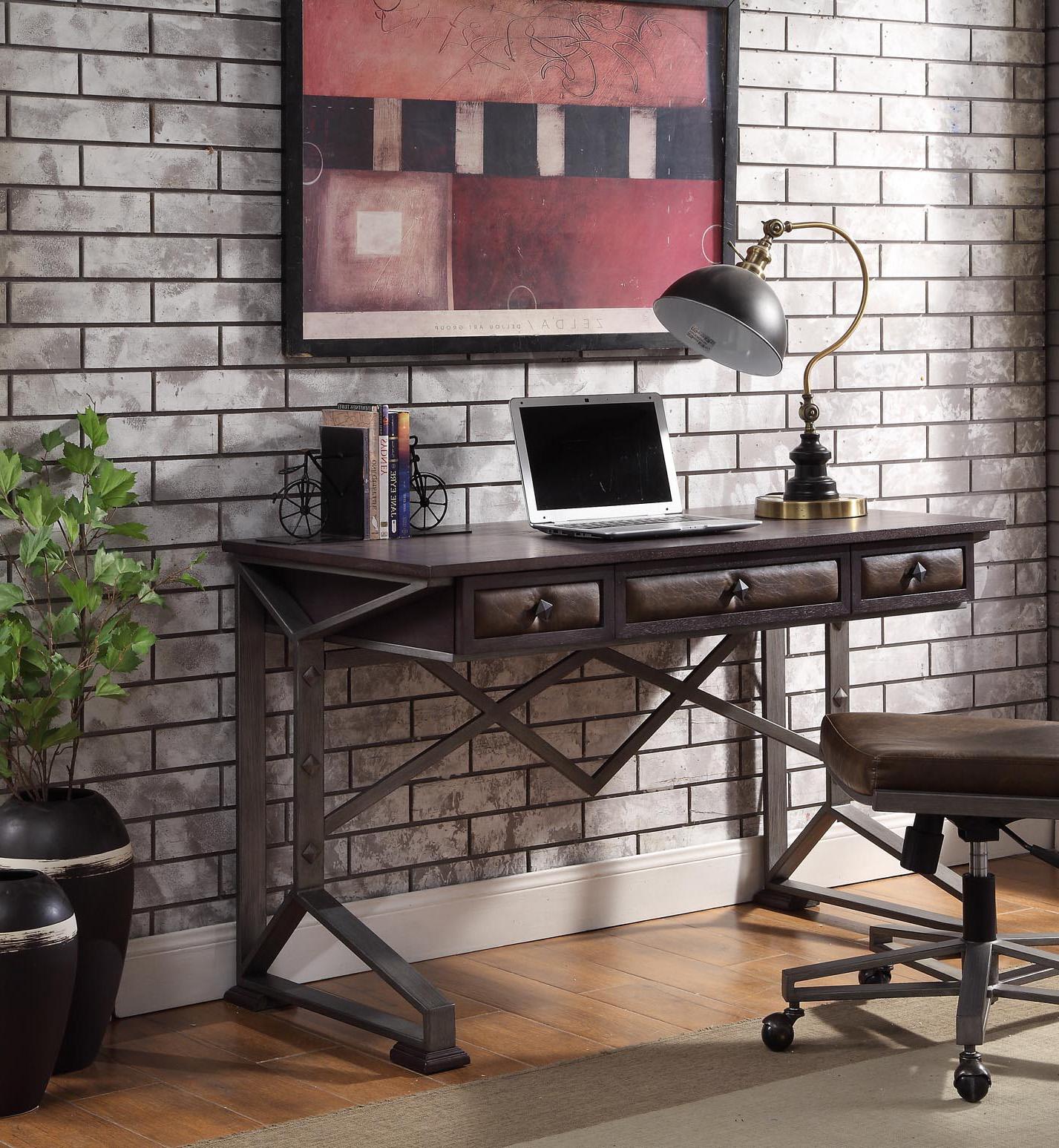 

    
Home Office Writing Desk Metal & Leather 92955 Acme Industrial Contemporary
