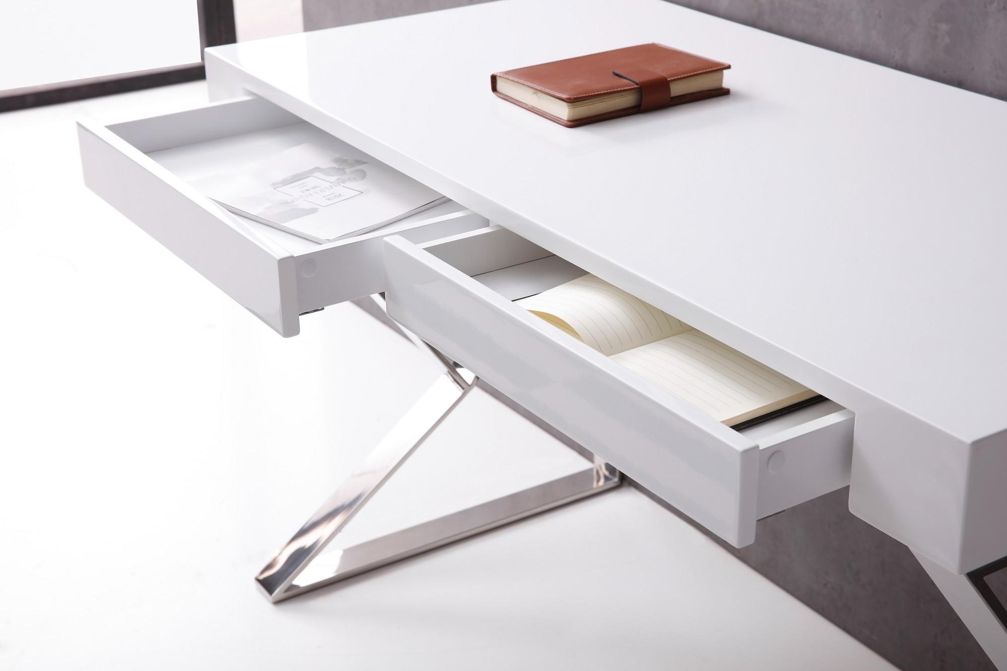 

    
J&M Furniture Noho Writing Desk Chrome/White 17112-WH
