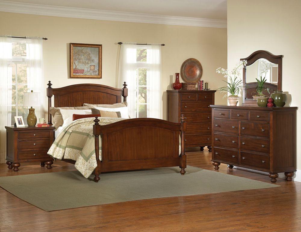 Traditional Panel Bedroom Set Aris -1422K-1EK Aris -1422K-1EK-Set-4 in Cherry 