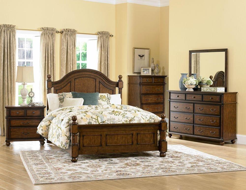 Traditional Panel Bedroom Set Langston 1746-1 Langston-1746-1-Q-Set-4 in Brown 