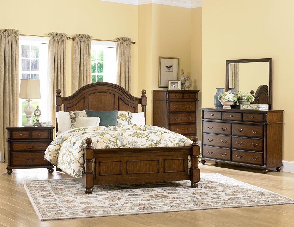 Traditional Panel Bedroom Set Langston 1746K-1CK Langston 1746K-1CK-Set-4 in Brown 