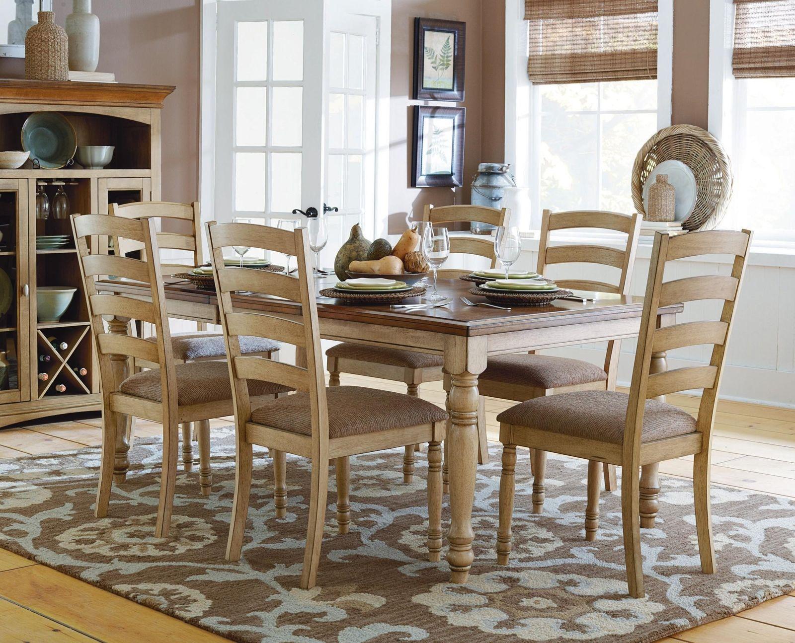 Classic, Traditional Dining Table Set Nash 5372-72-Set-7-Nash in Oak Fabric