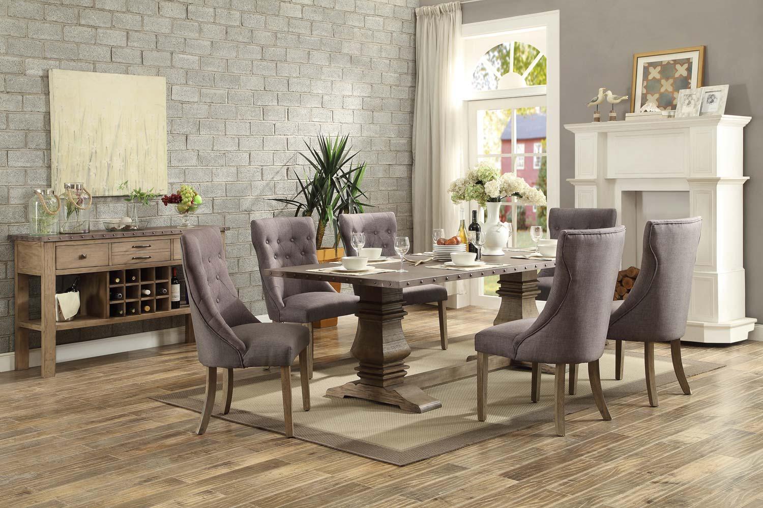 

                    
Homelegance Anna Claire Dining Table Set Driftwood Fabric Purchase 
