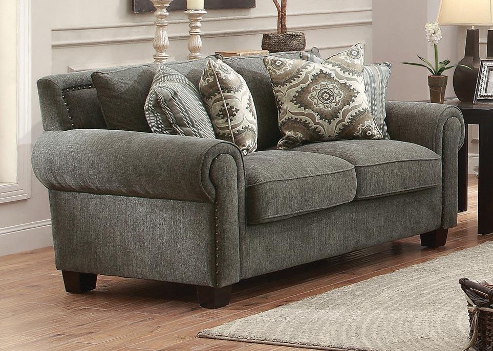 

    
Homelegance 8306FA Hooke Grey Fabric Sofa Set 2Pcs Classic Traditional Elegant
