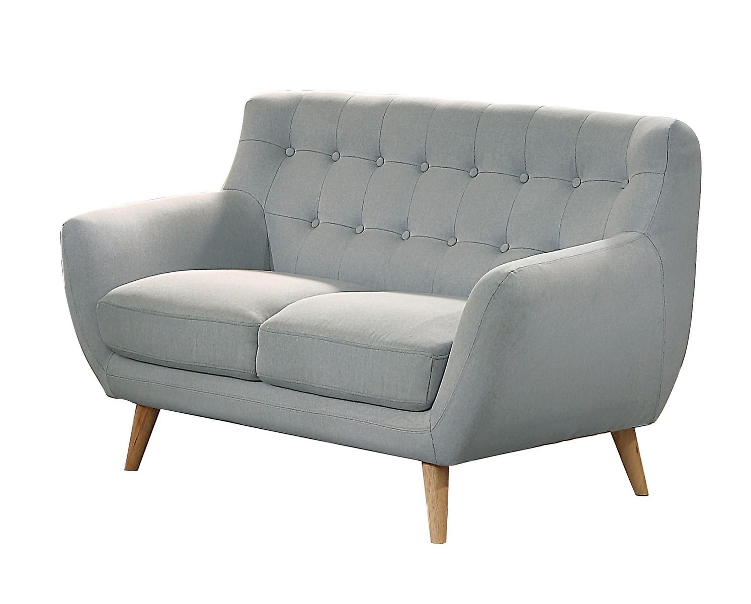 

    
Homelegance 8312 Anke Mid-Century Modern Tuft Light Grey Fabric Sofa Set 2Pcs
