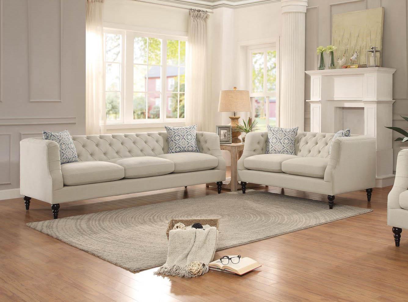 

    
Homelegance 8324-3 Radley Solid Beige Sofa Set 2Pcs Contemporary Traditional
