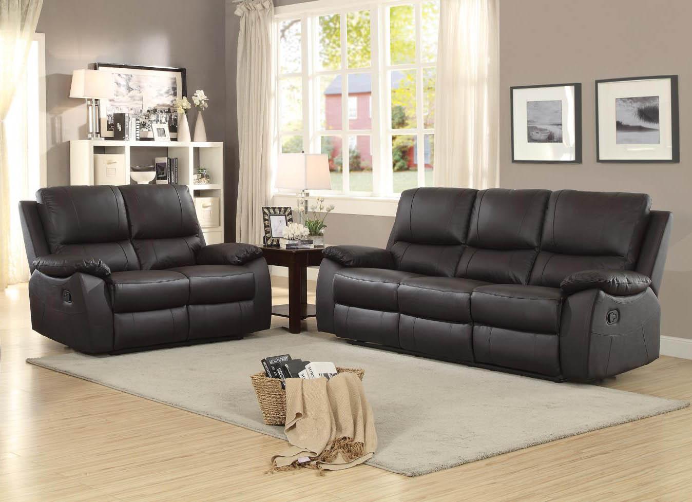 Contemporary, Modern Recliner Sofa Set Greeley 8325BRW-3+2 in Brown Top grain leather