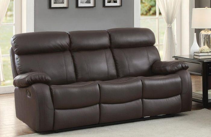 

    
Homelegance 8326BRW Pendu Brown Top Grain Leather Double Reclining Sofa Set 3Pcs
