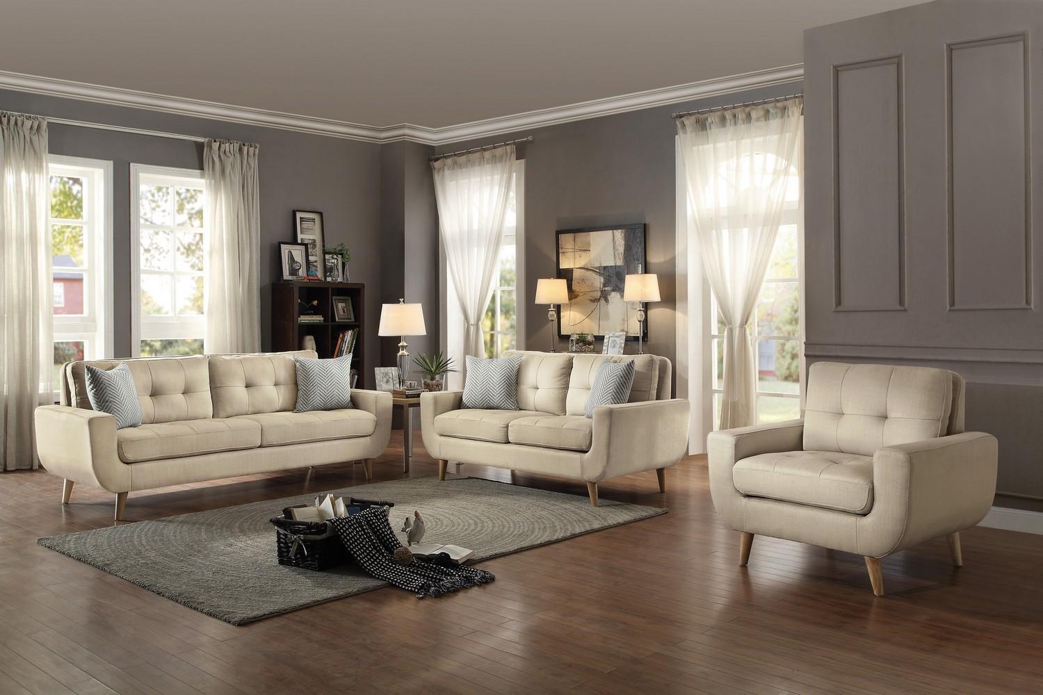 

    
Homelegance 8327BE Deryn Beige Fabric Sofa Set 3Pcs Classic Contemporary
