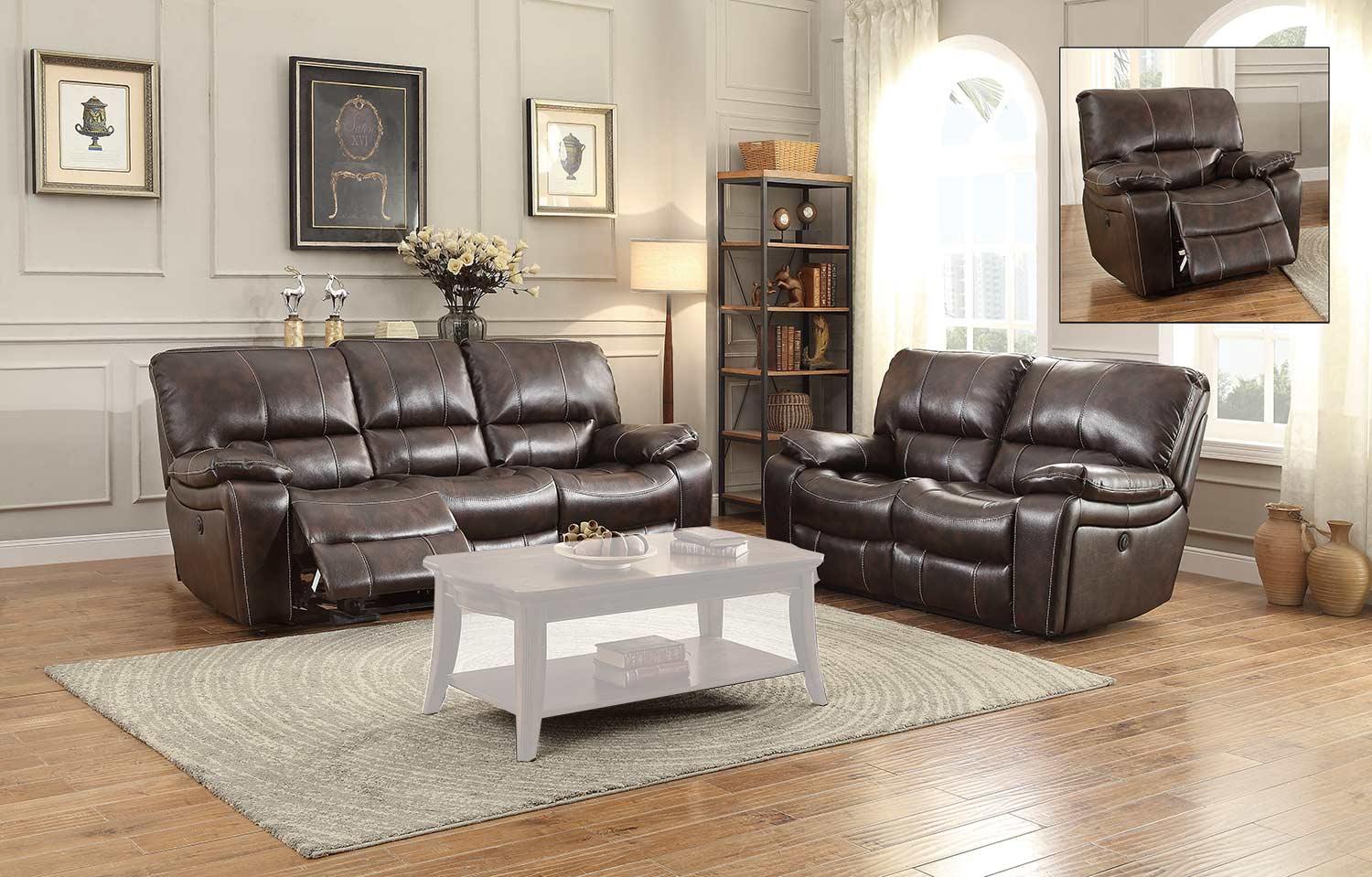 

                    
Homelegance Timkin Recliner Sofa Set Brown Faux Leather Purchase 
