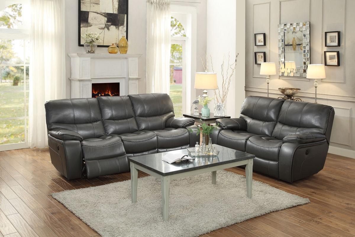 

    
Homelegance 8480GRY-PW Pecos Modern Grey Leather Double Reclining Sofa Set 2 Pcs
