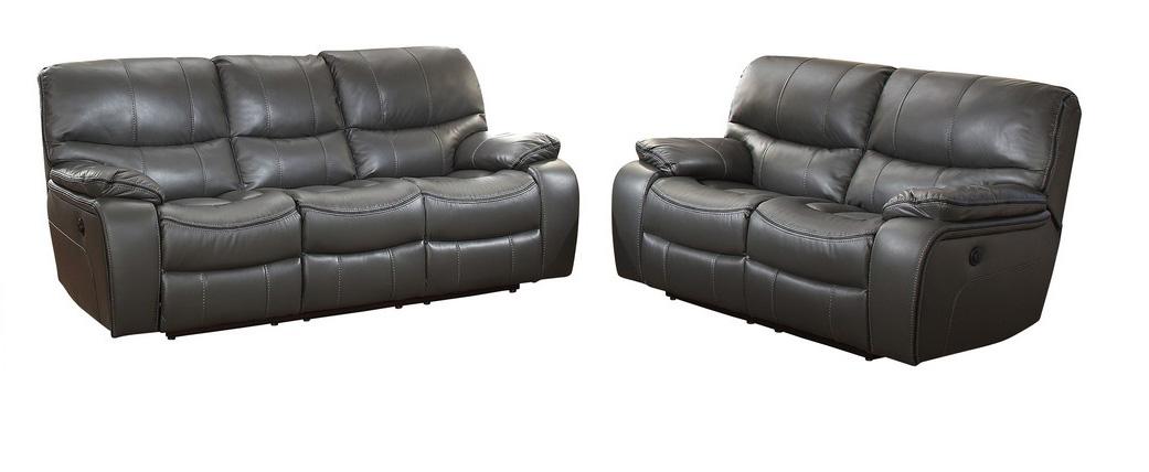 

    
Homelegance 8480GRY-PW Pecos Modern Grey Leather Double Reclining Sofa Set 2 Pcs
