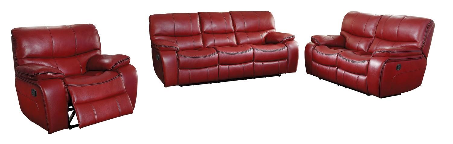 

    
Homelegance 8480RED-PW Pecos Red Leather Gel Power Reclining Sofa Set 3Pcs
