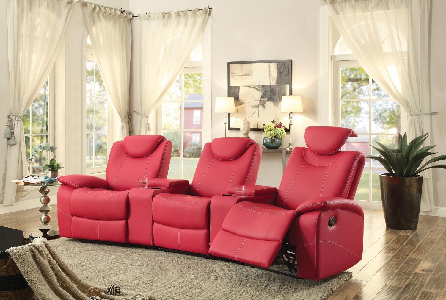 

    
Homelegance 8524RD Talbot Red Bonded Leather 3 Seat Home Theater Set Modern
