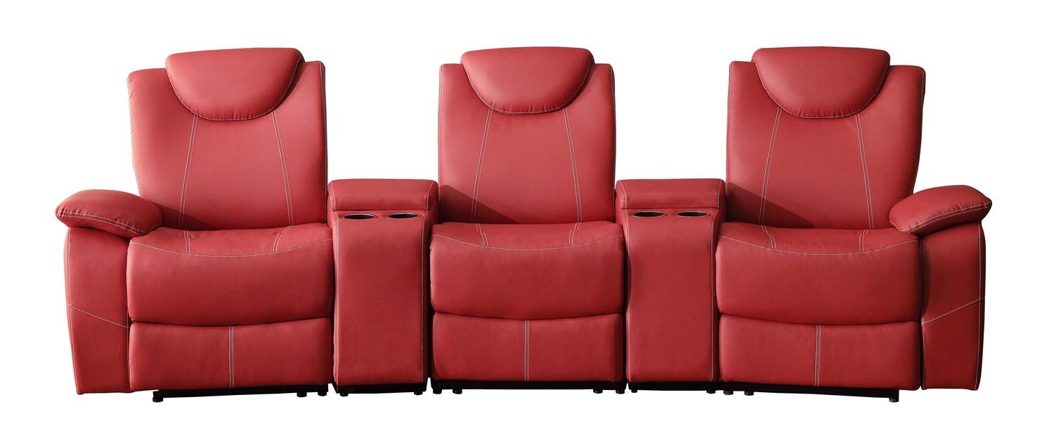 

    
Homelegance 8524RD Talbot Red Bonded Leather 3 Seat Home Theater Set Modern

