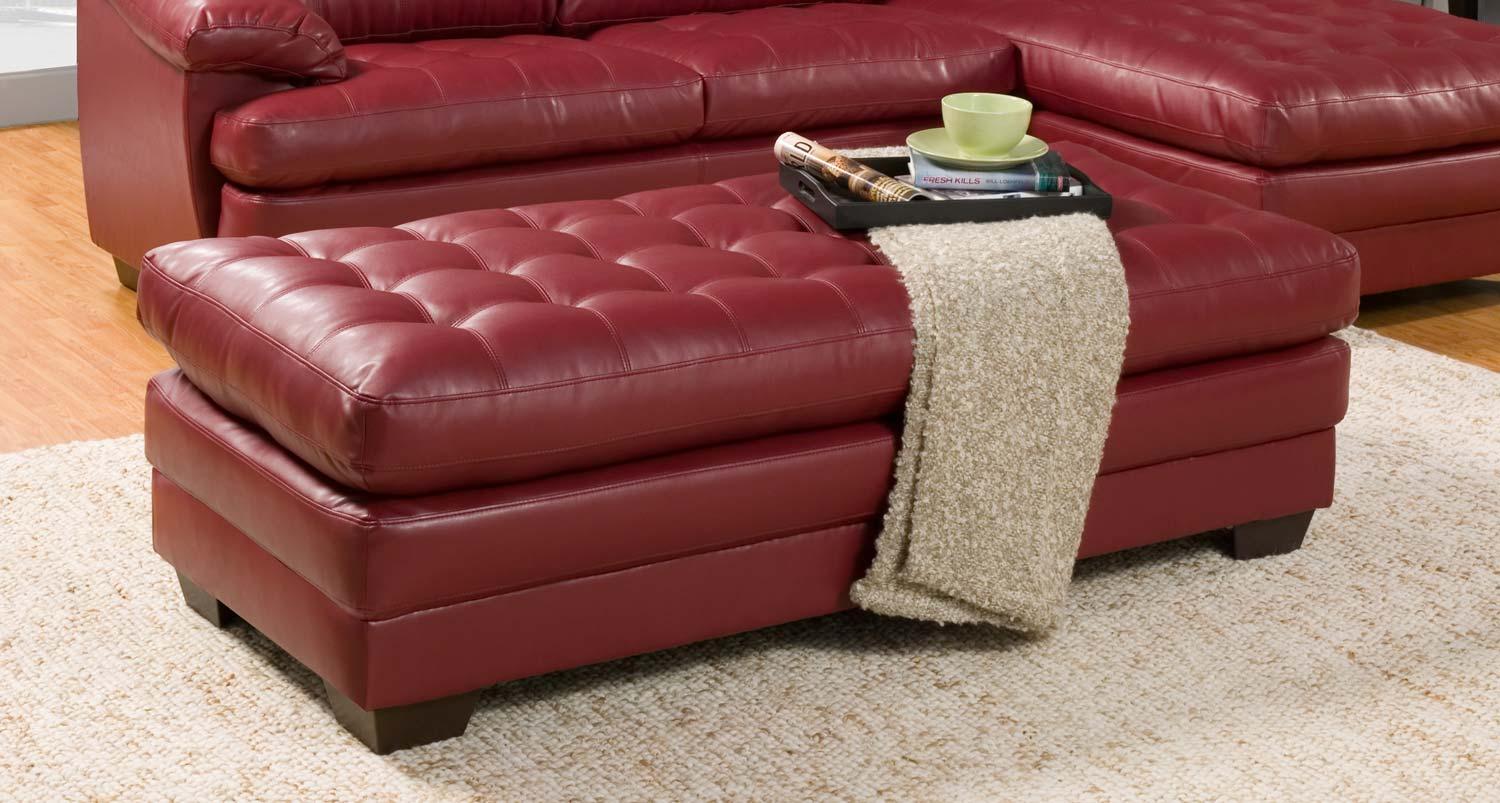 

                    
Homelegance Brooks Sectional Sofa and Ottoman Red Bonded Leather Purchase 
