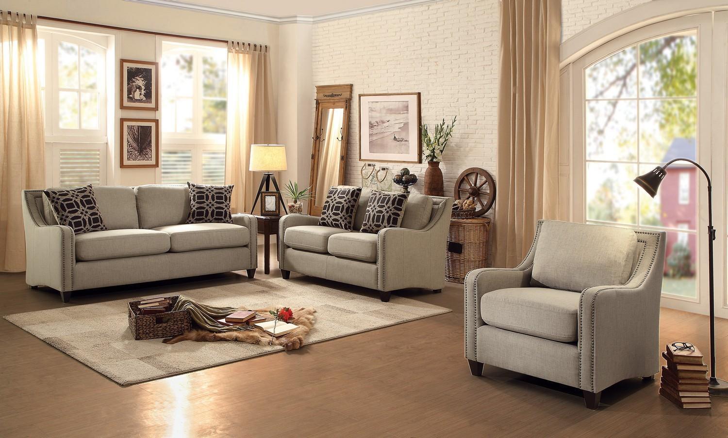 

    
Homelegance Gretna Traditional Bold Wheat Fabric Sofa Living Room Set 3Pcs
