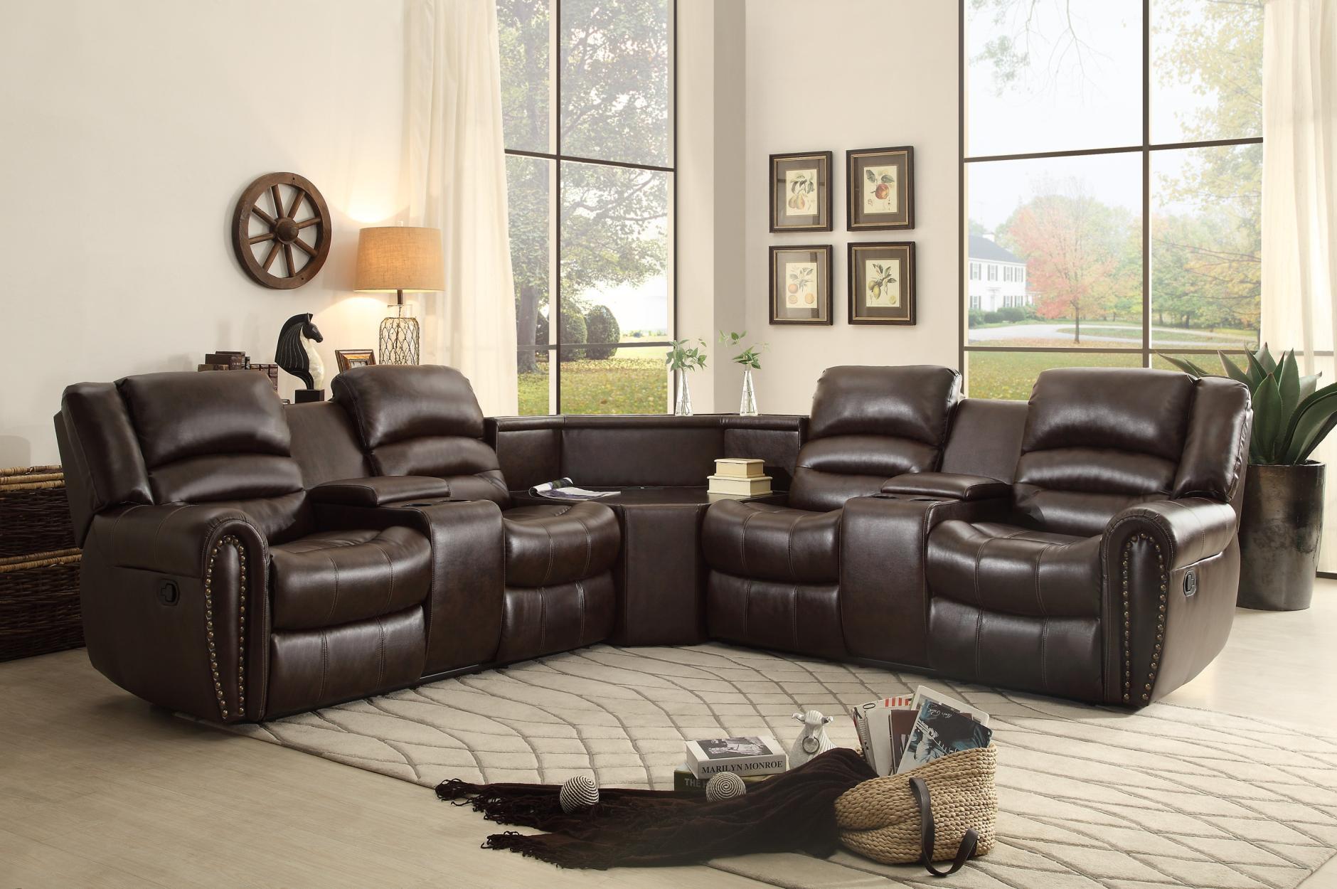 

        
Homelegance Palmyra Reclining Sectional Brown Bonded Leather 00782359237893
