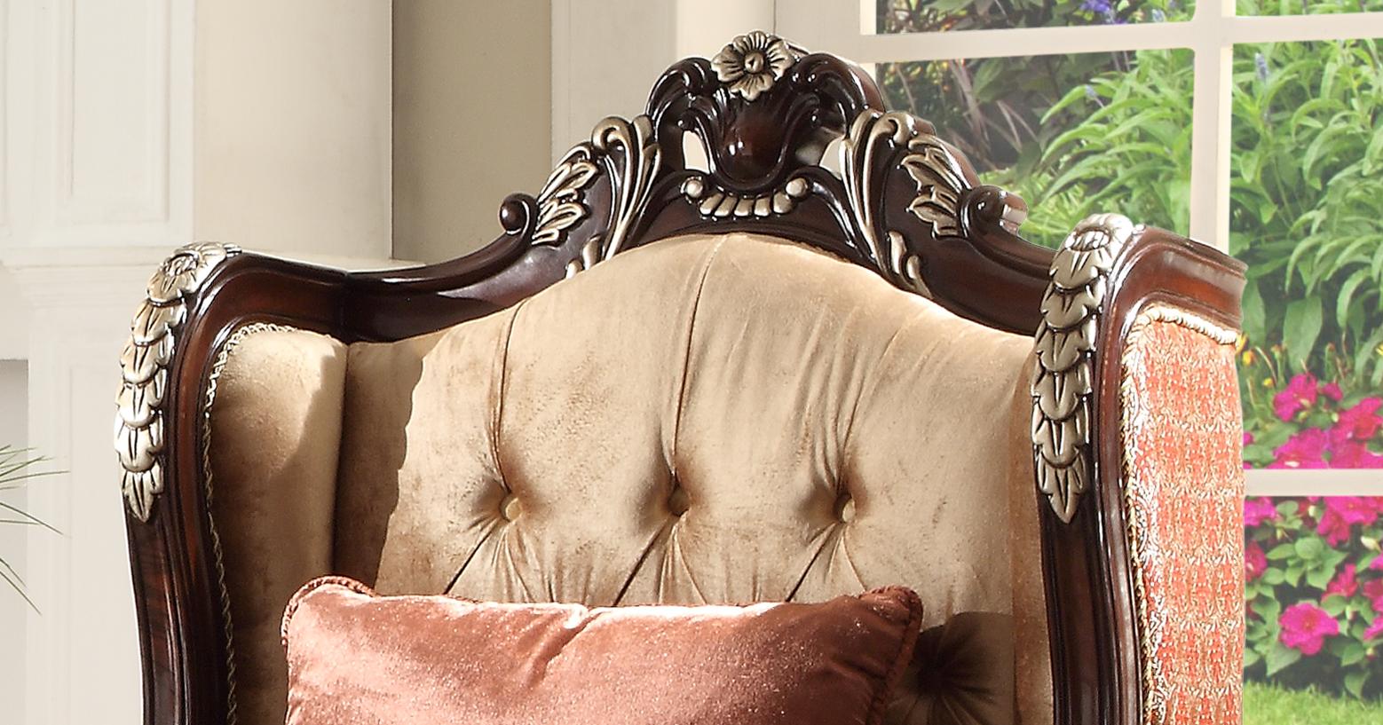 

    
Dark Red Mahogany Mansion Chair Traditional Homey Design HD-111
