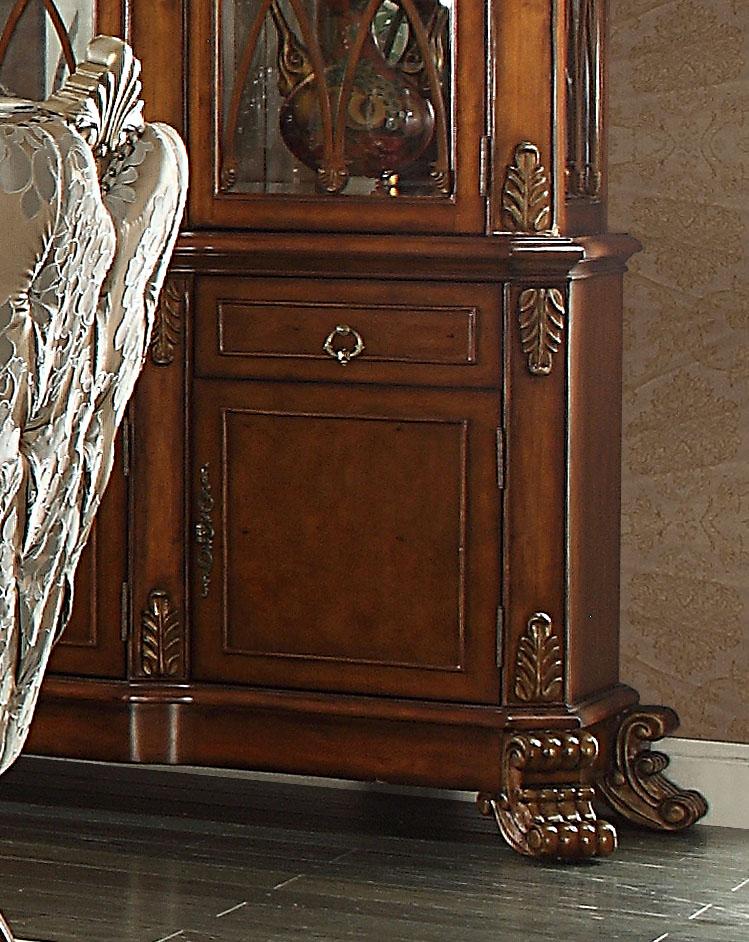 

    
Brown Cherry Finish Wood China Cabinet Traditional Homey Design HD-124
