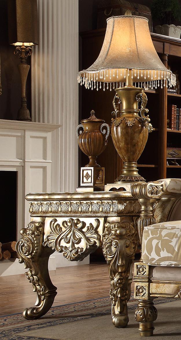 

                    
Buy Homey Design HD-205 Antique Gold Finish Victorian Living Room Sofa Set 7Pcs Carved Wood
