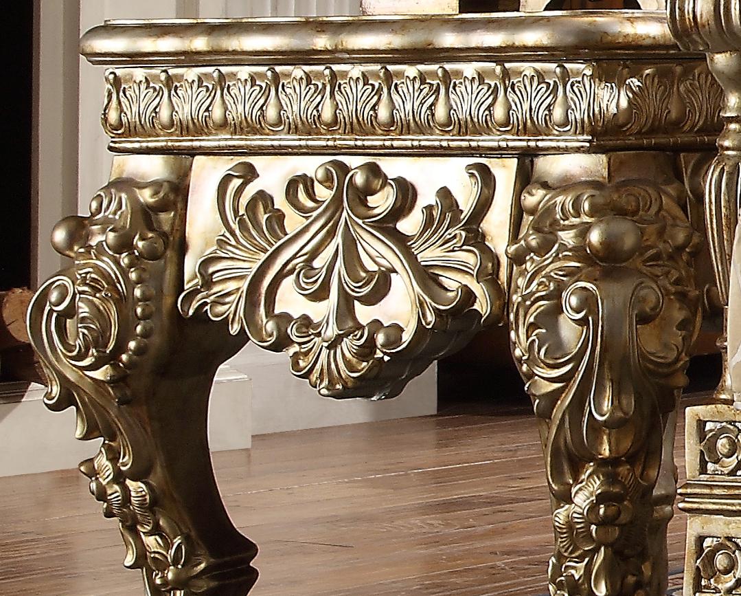 

    
 Shop  Homey Design HD-205 Antique Gold Finish Victorian Living Room Sofa Set 7Pcs Carved Wood
