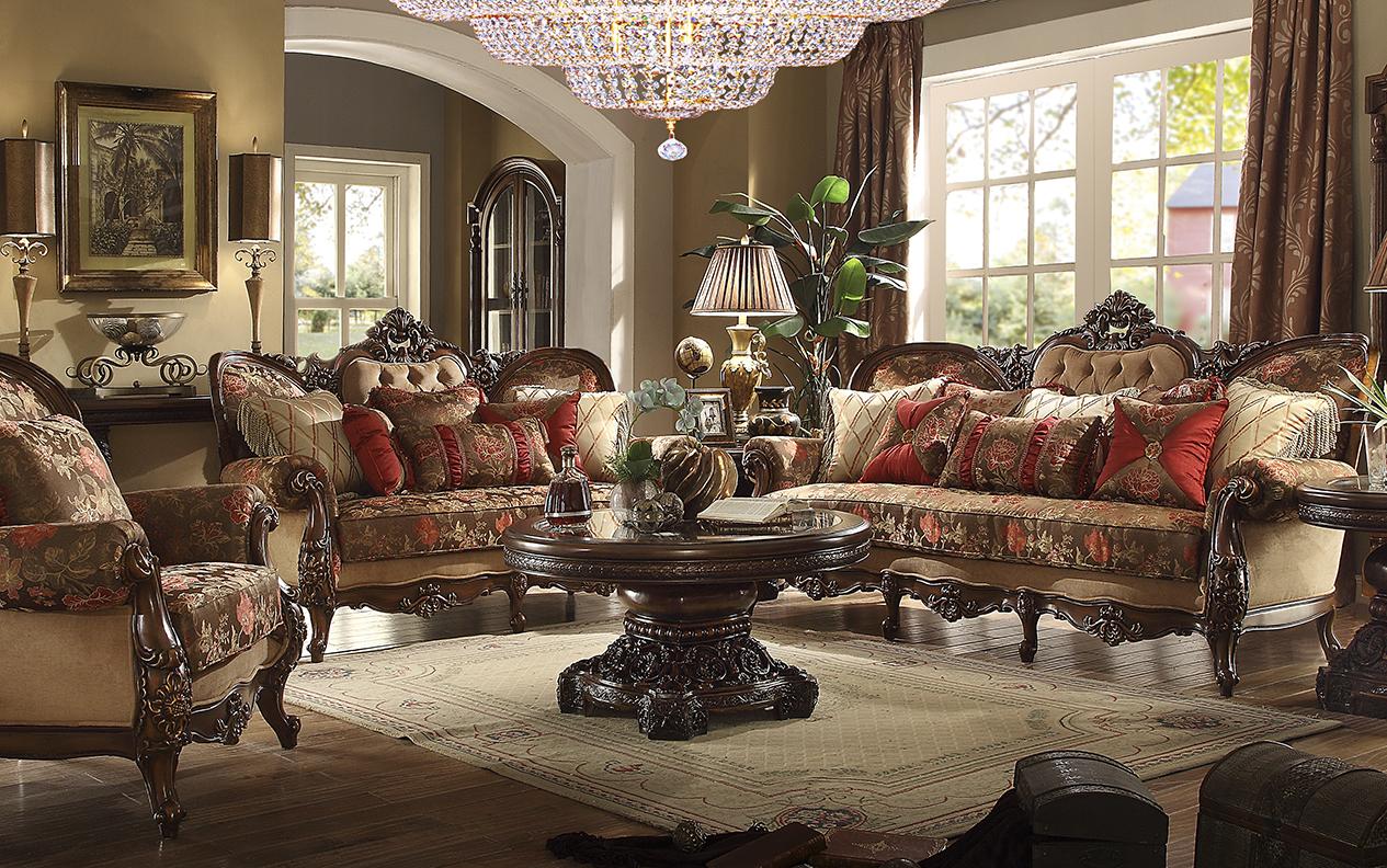 

                    
Buy Dark Oak & Floral Chenille Sofa Traditional Homey Design HD-39
