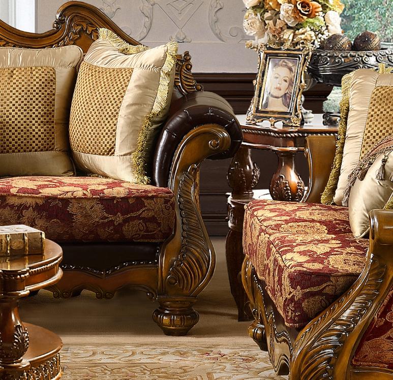 

                    
Buy Homey Design HD-481 Antique Gold Burgundy Chenille Fabric Sofa Set 2Pcs Carved Wood Classic
