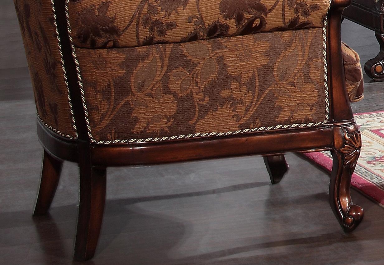 

    
Homey Design HD-66 Luxury Cinnamon Finish Living Room Chair Carved Wood
