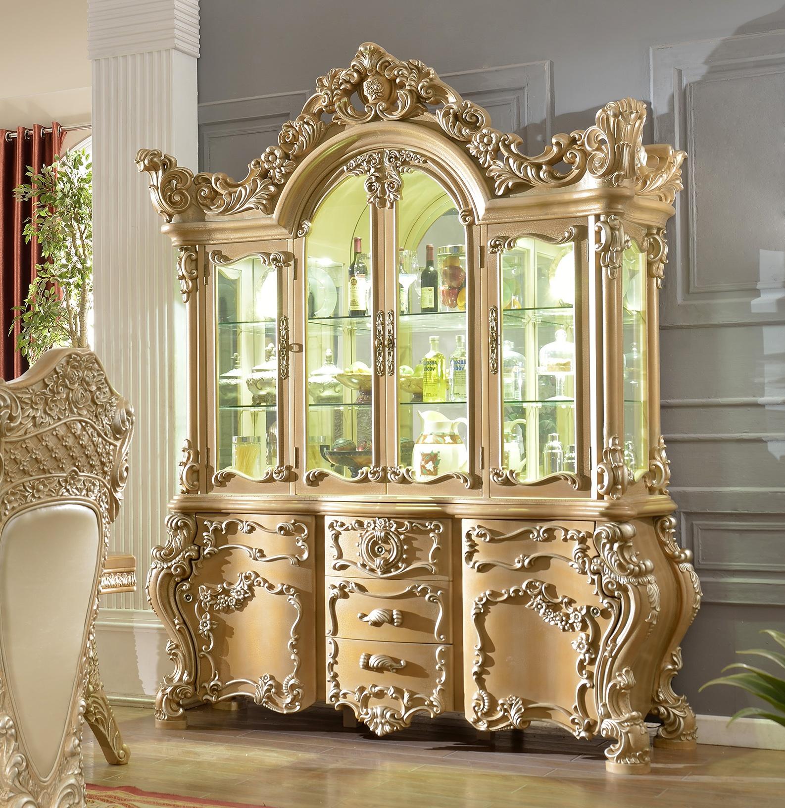 Traditional China Cabinet HD-7012 – CHINA HD-CH7012 in Antique Silver 