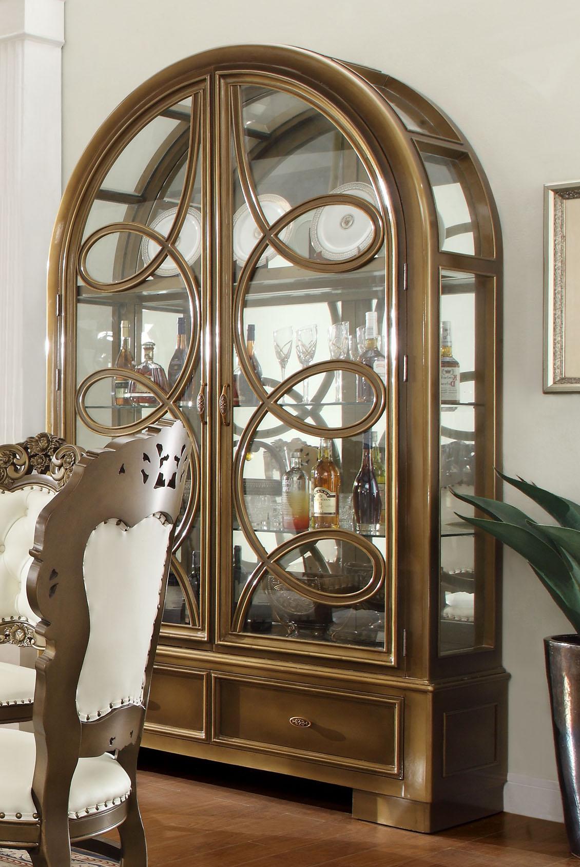 

    
Met Ant Gold & Perfect Brown Curio Traditional  Homey Design HD-8008
