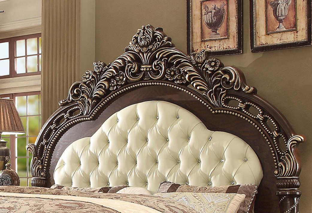

                    
Homey Design Furniture HD-8013 EK BED Platform Bed Cherry Finish/Cream Leather Purchase 
