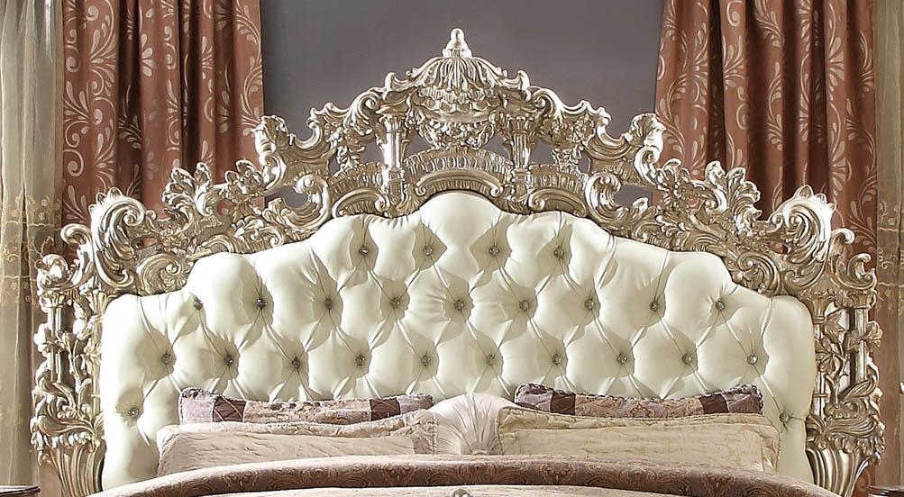 

    
Antique White Silver Cal King Bed Carved Wood Traditional Homey Design HD-8017
