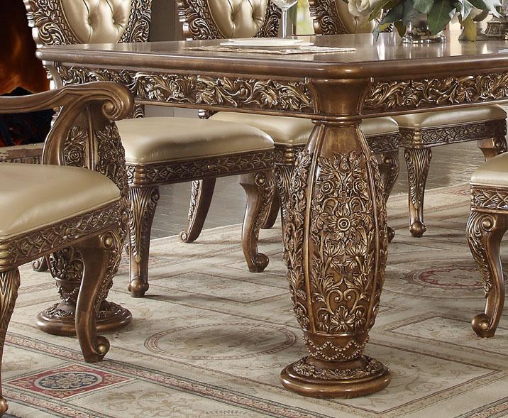 

                    
Homey Design Furniture HD-8018 – DINING TABLE SET Dining Table Set Golden Brown Faux Leather Purchase 
