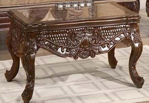 

    
HD-914 Set-6 Homey Design HD-914 Luxury Upholstery Pearl Cappucciono Carved Wood Living Room Set 6Pcs
