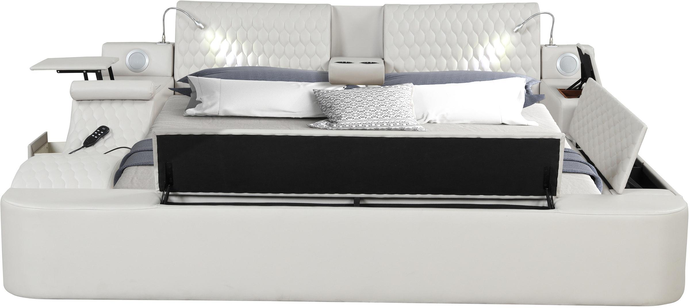 

        
Galaxy Home Furniture ZOYA ICE Storage Bed White Eco-Leather 698781083925
