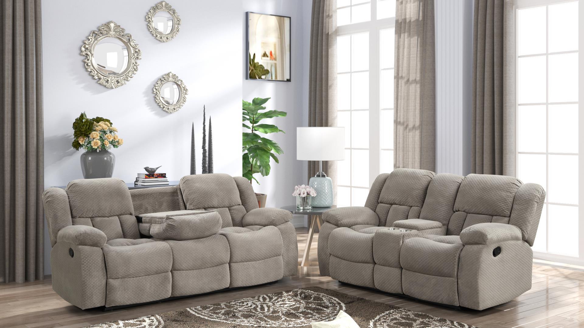 Galaxy Home Furniture ARMADA Ice Gray Recliner Sofa Set