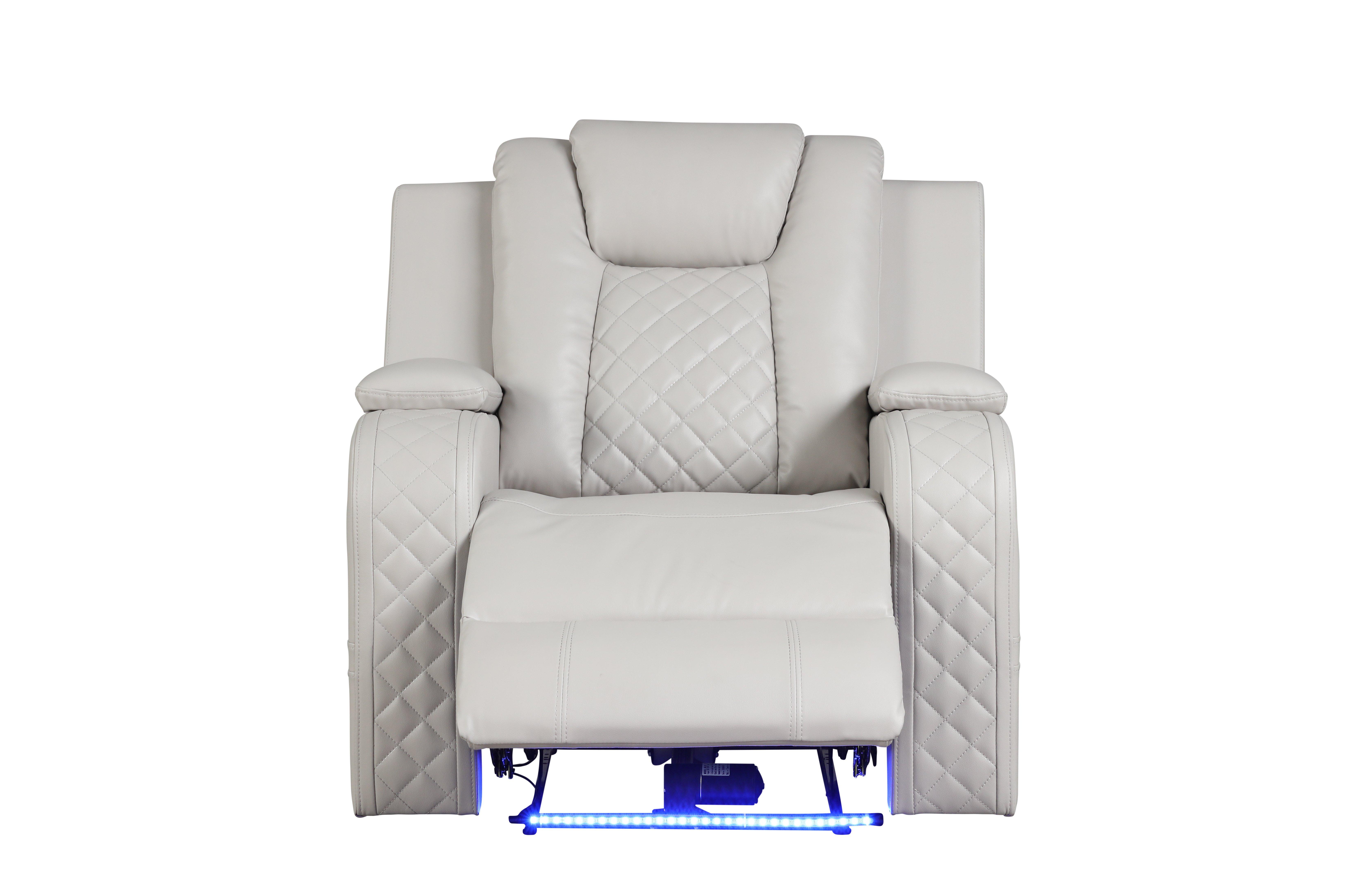 

        
Galaxy Home Furniture BENZ ICE WHITE Recliner Chair Set White Faux Leather 659436190283
