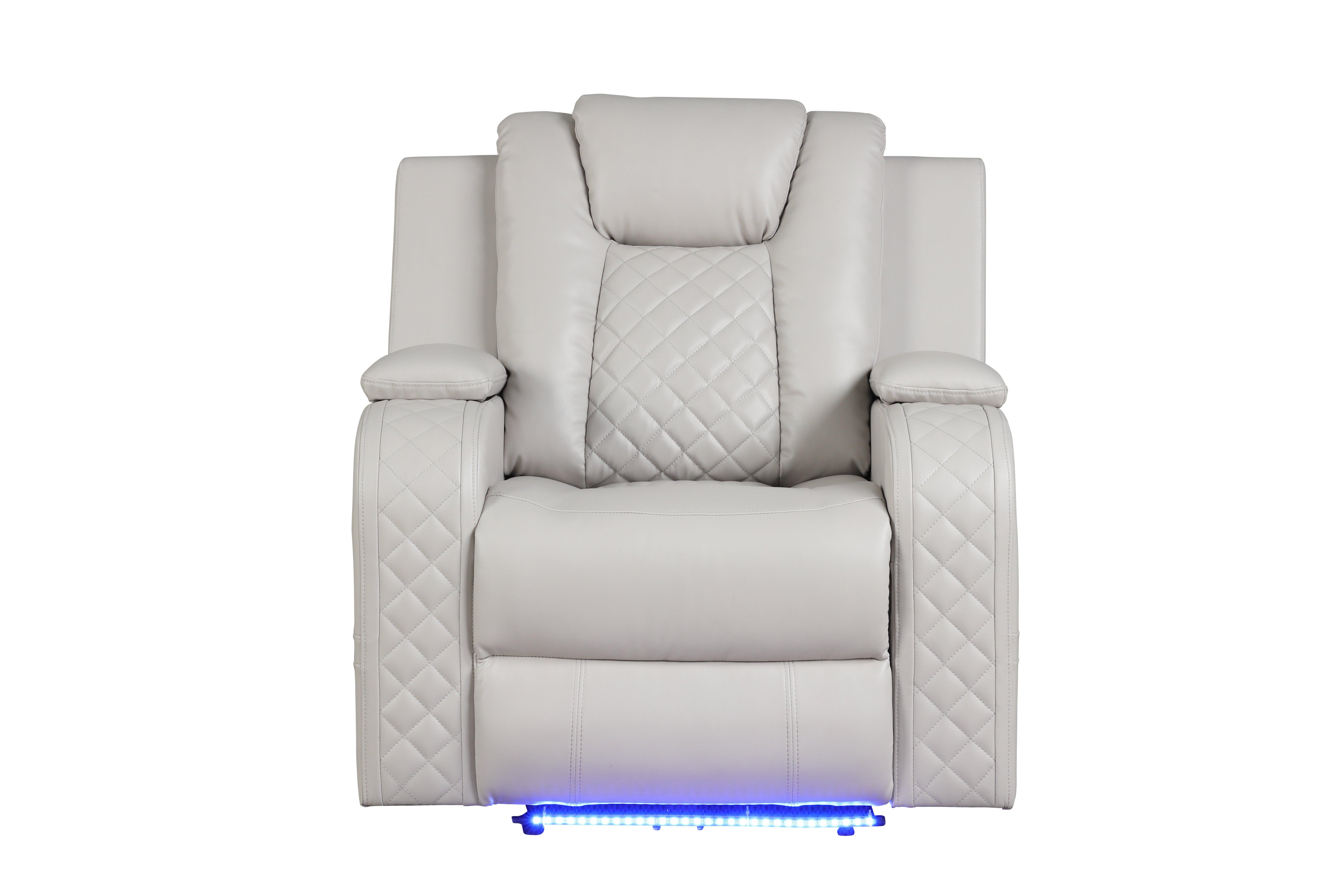 

    
Galaxy Home Furniture BENZ Recliner Chair Set White 659436190283-2PC
