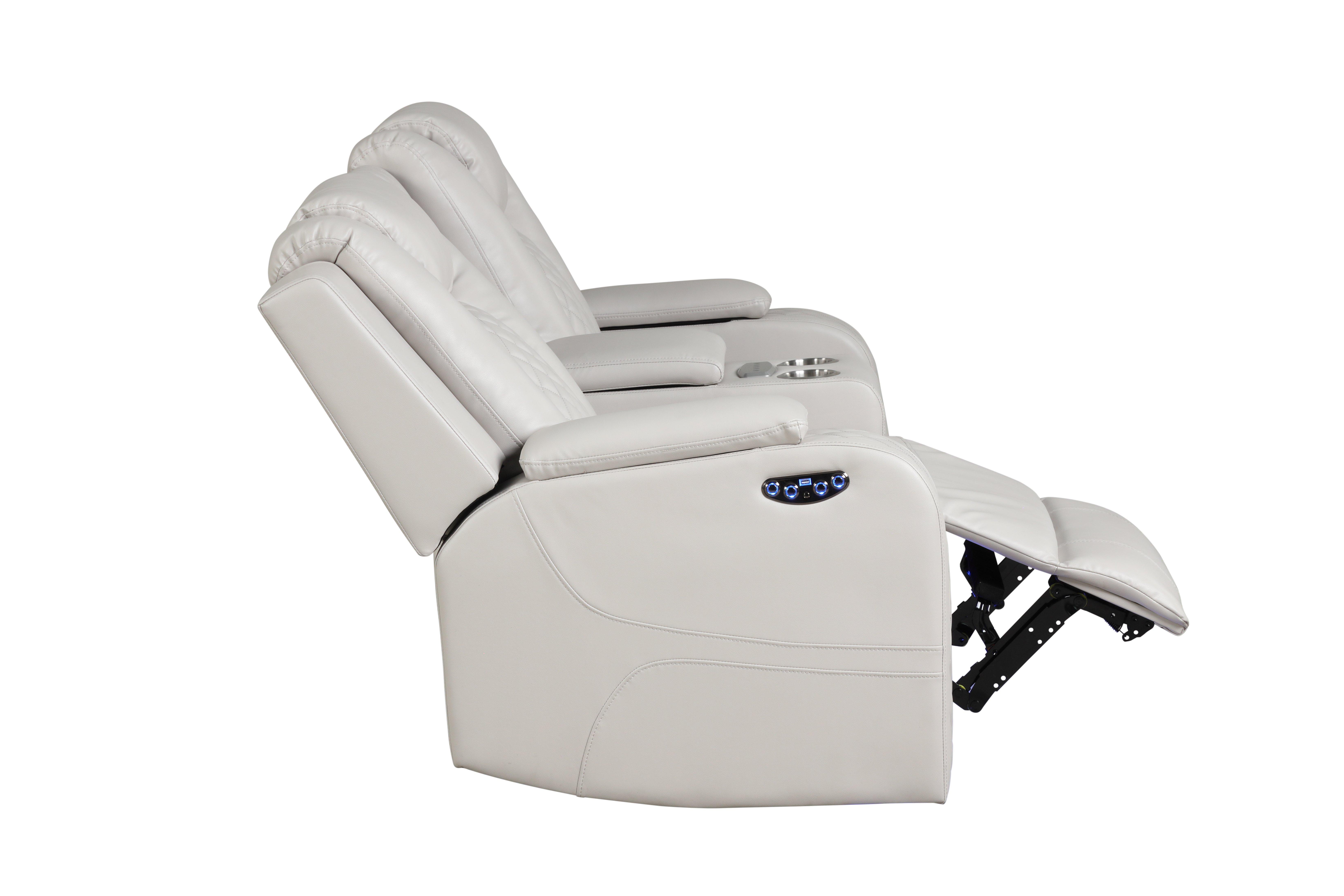 

        
Galaxy Home Furniture BENZ ICE WHITE Recliner Loveseat White Faux Leather 659436352759
