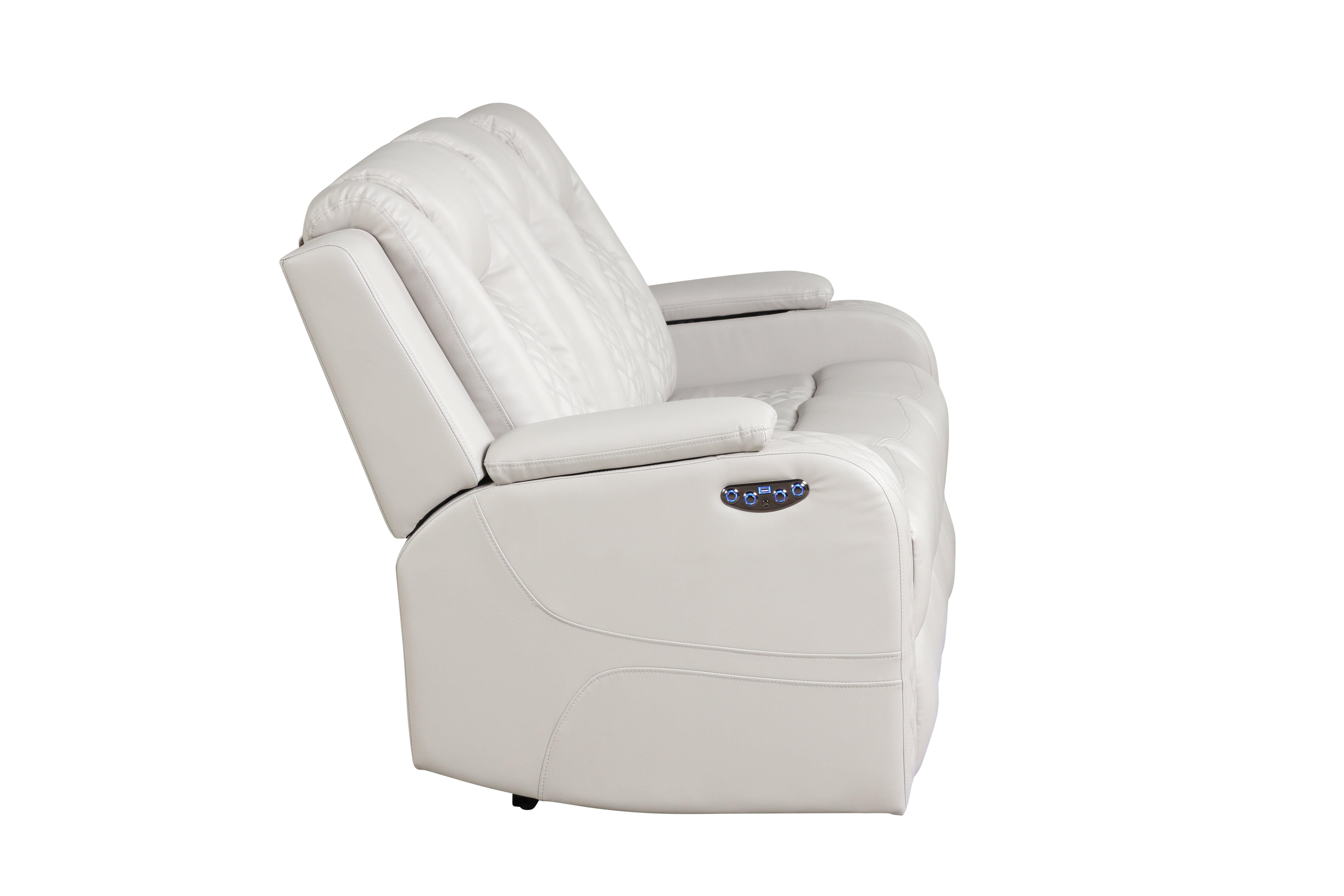 

        
Galaxy Home Furniture BENZ ICE WHITE Recliner Sofa White Faux Leather 659436286627
