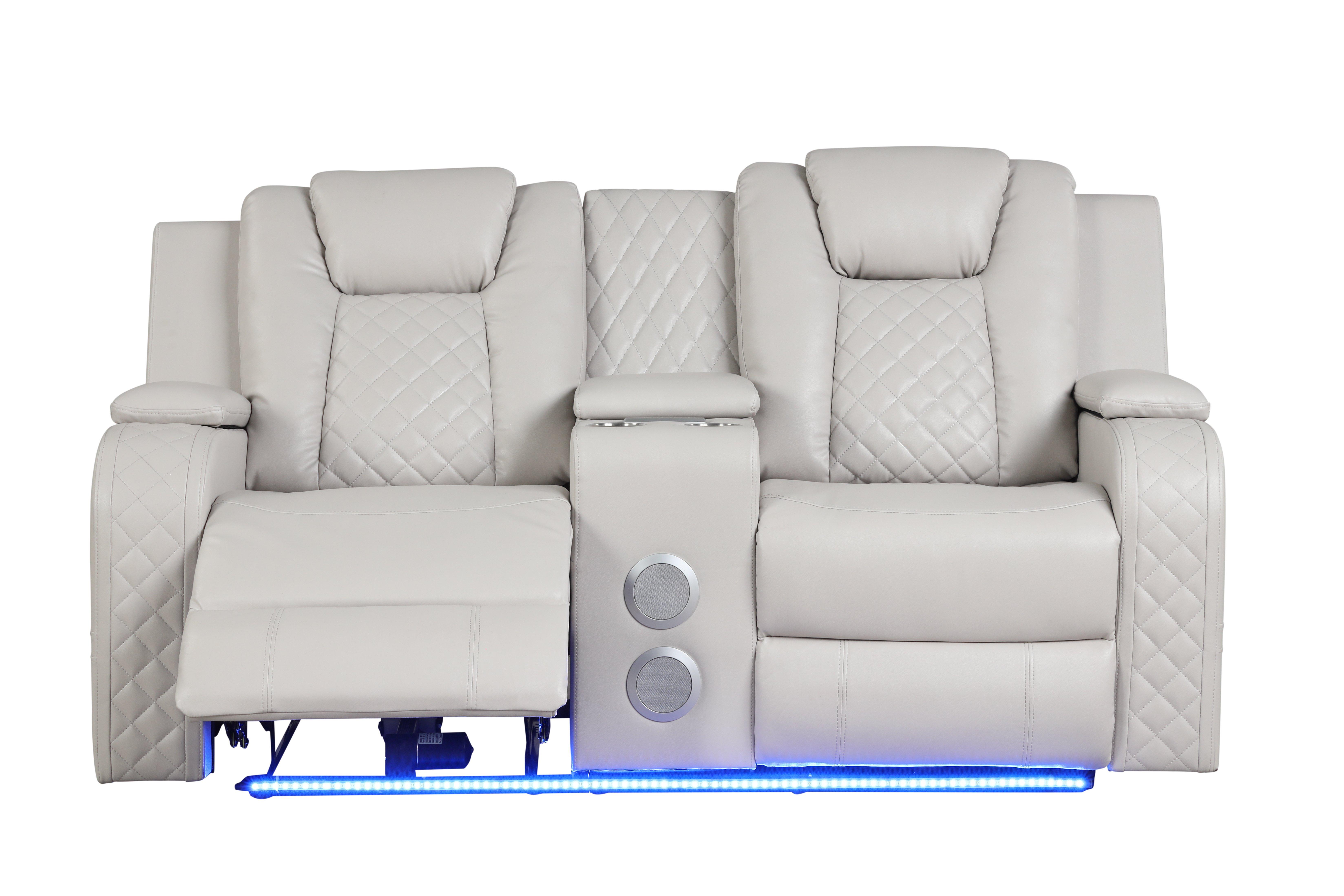 

    
659436015661BENZ ICE WHITE Recliner Sofa Set
