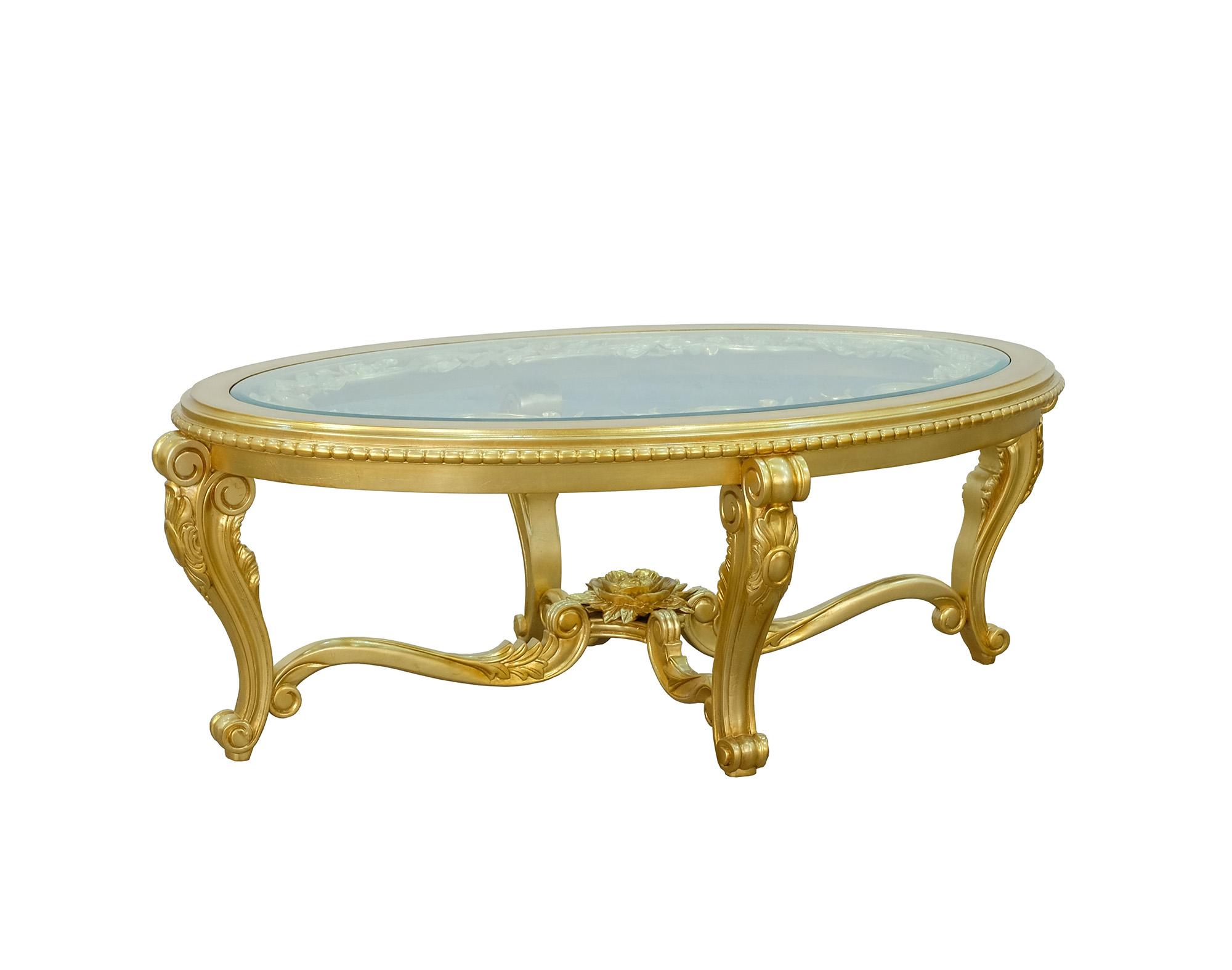 Classic, Traditional Coffee Table LUXOR 68584-CT in Antique, Gold 