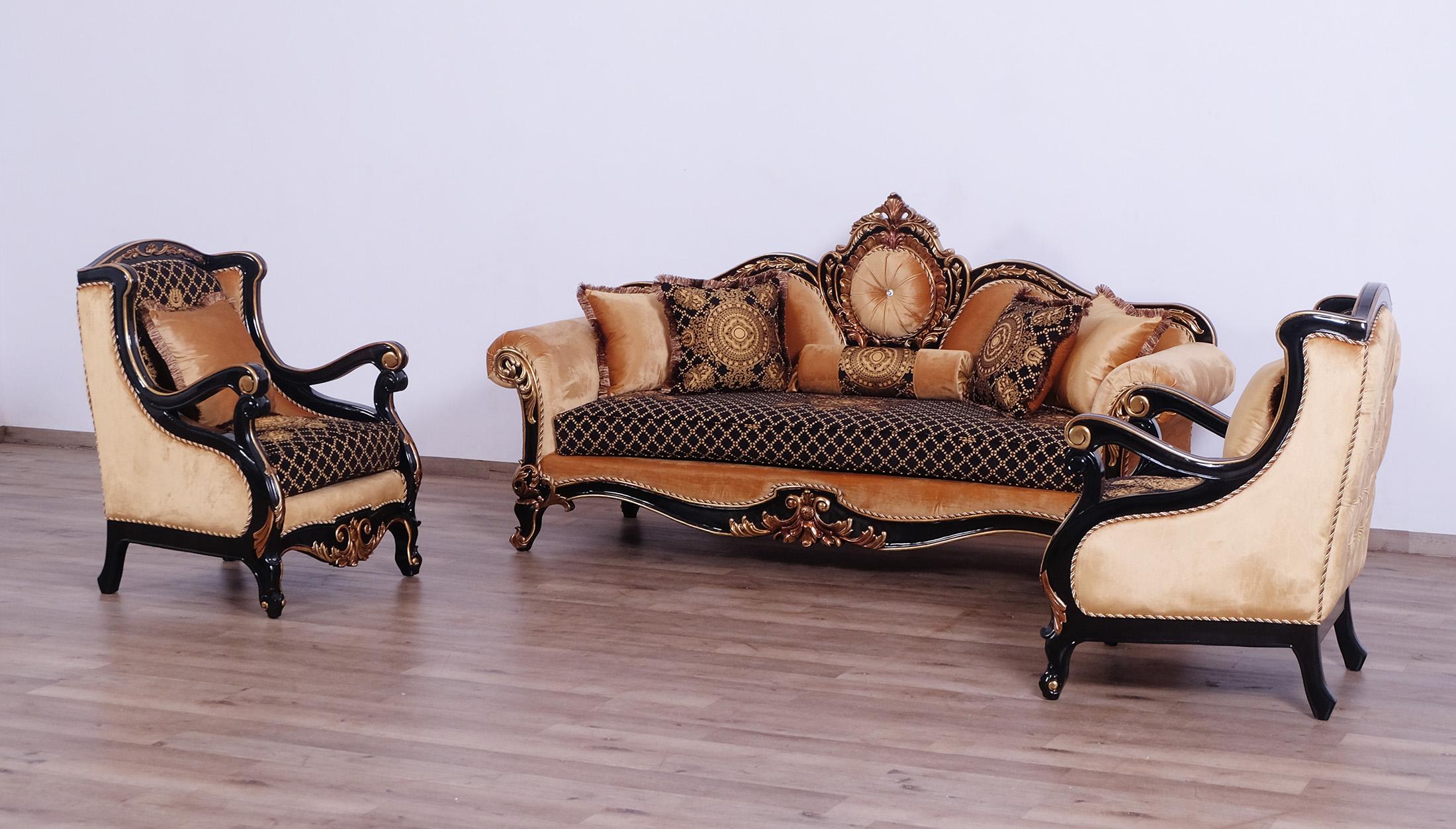 

    
 Shop  Imperial Luxury Black & Dark Gold RAFFAELLO Arm Chair Set 2 Pcs EUROPEAN FURNITURE
