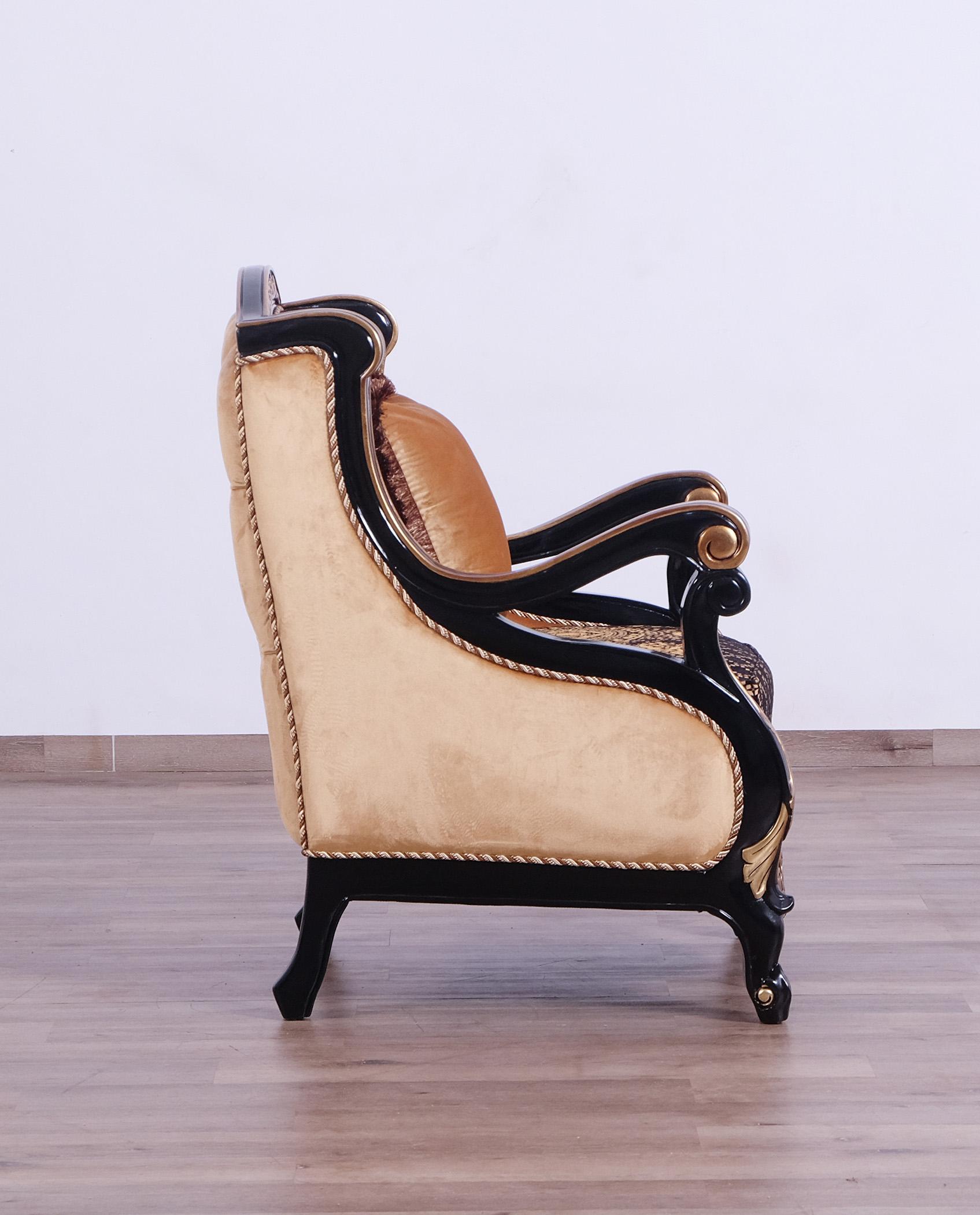 

    
EUROPEAN FURNITURE RAFFAELLO Arm Chair Set Antique/Silver/Gold/Black 41024-C-Set-2
