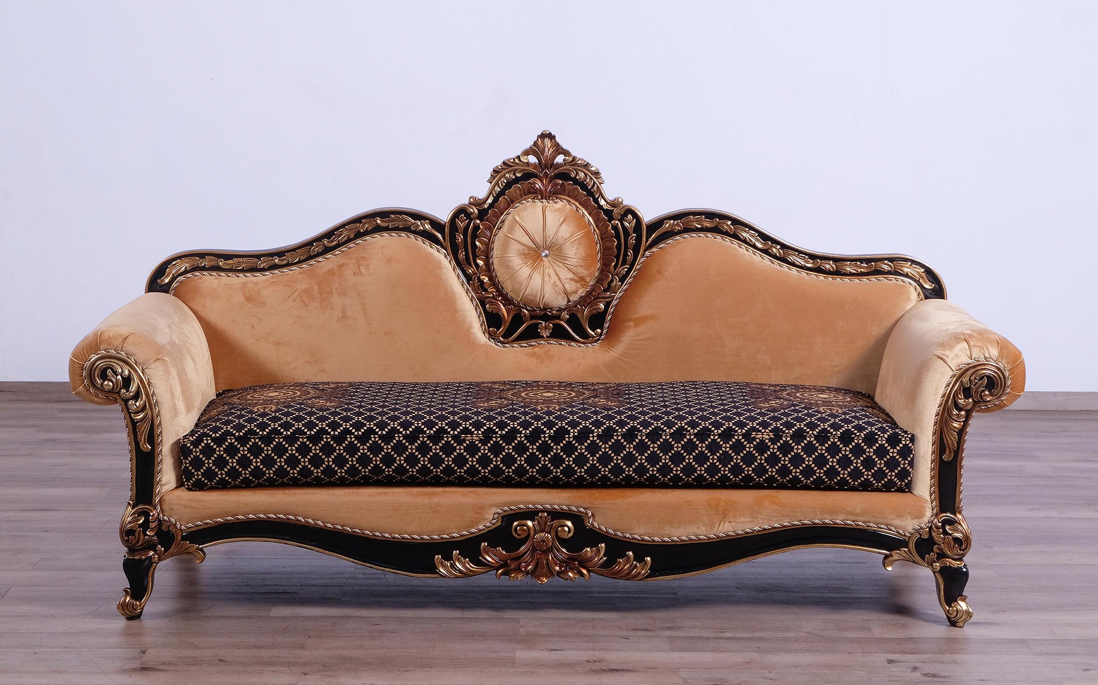 

    
Imperial Luxury Black & Dark Gold RAFFAELLO Sofa EUROPEAN FURNITURE Traditional
