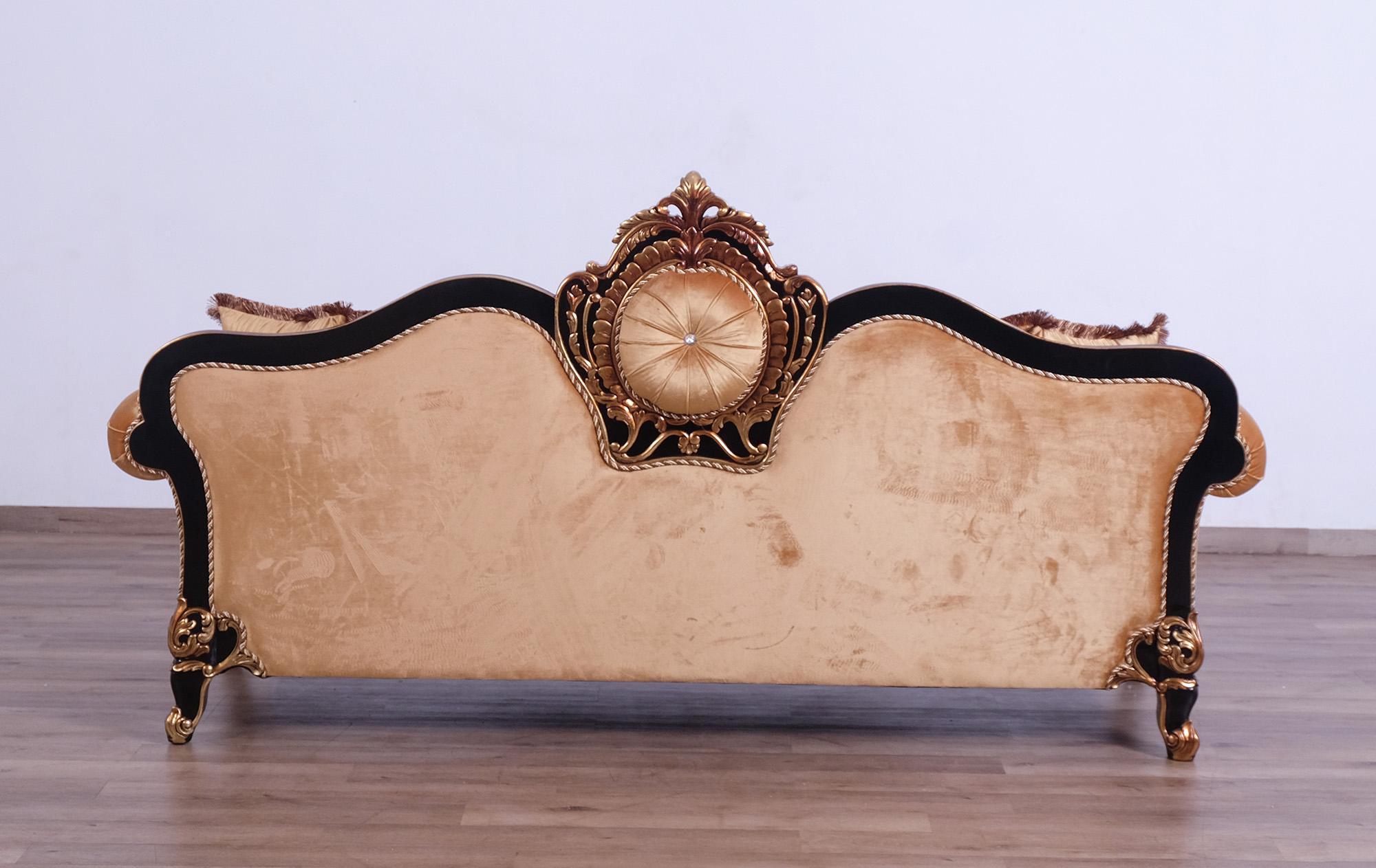 

    
 Shop  Imperial Luxury Black & Dark Gold RAFFAELLO Sofa Set 2Pcs EUROPEAN FURNITURE
