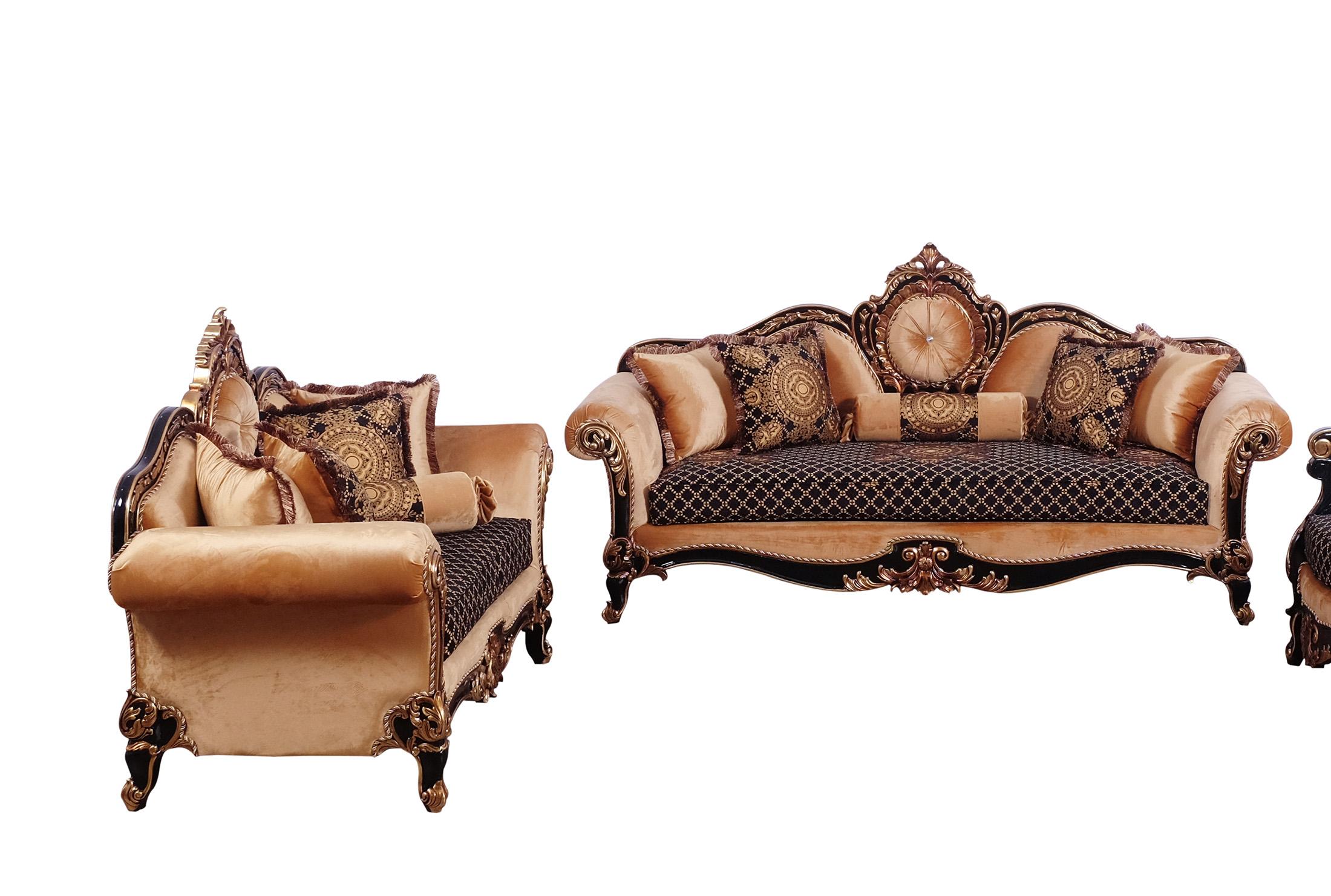 

    
Imperial Luxury Black & Dark Gold RAFFAELLO Sofa Set 2Pcs EUROPEAN FURNITURE
